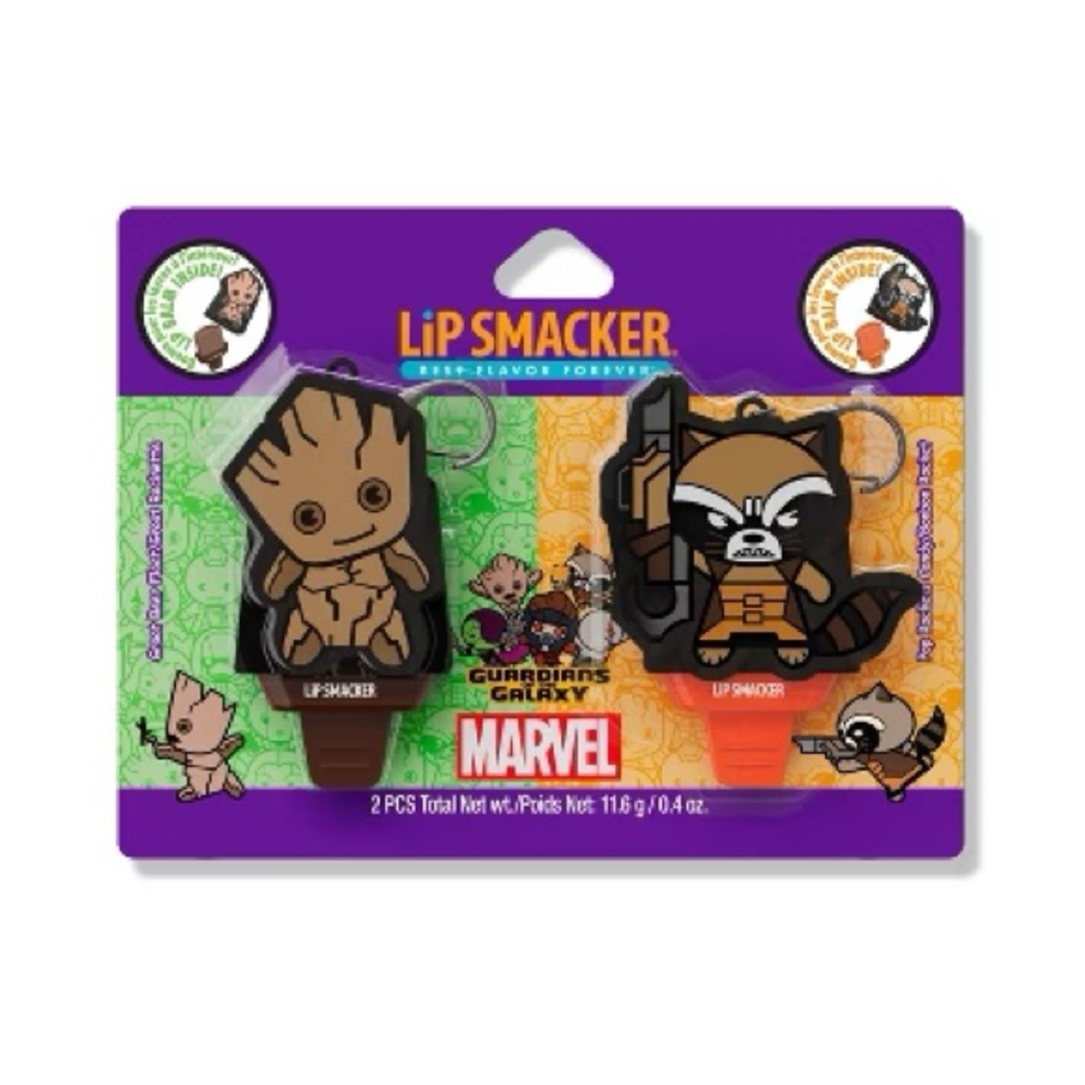 New NIB Lip Smacker Groot and Rocket Lip Balm -
0.4oz/2pc Lip Smacker